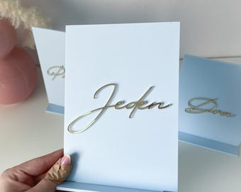 Acrylic Wedding table numbers, Baby blue table numbers, table decor, gold wedding signage, elegant table sign, Luxury Wedding Table Numbers