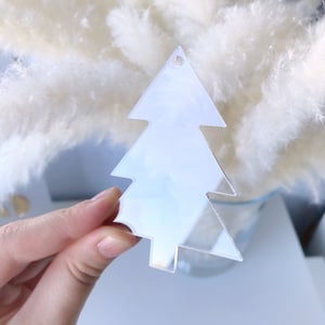 10er SET Acryl Weihnachtsschmuck mit Loch, Baumrohlinge klar, Rohlinge Grosshandel, Rohlinge zum Basteln, Weihnachtsschmuck Acrylrohlinge, lose Holzrohlinge