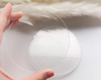 Set of 10 Blank acrylic circles for crafting, Blank Acrylic Circle, Clear Acrylic Discs, Round Craft Blanks, Craft Supplies, 2 mm clear disc