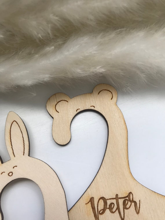 Appendiabiti In Legno Per Bambini - Set 10 Grucce Anti-Scivolo Per Vestiti E Pantaloni - Foto 11