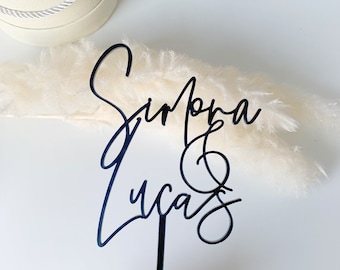 Acrylic cake topper with name, acrylic cake topper with custom names, custom wedding cake topper, personalized wedding cake decor,