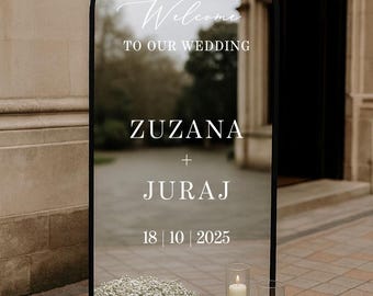 Personalized mirror decal, custom mirror sticker, wedding sticker with names, white Custom Mirror Decal, Personalized Wedding, Birthday sign