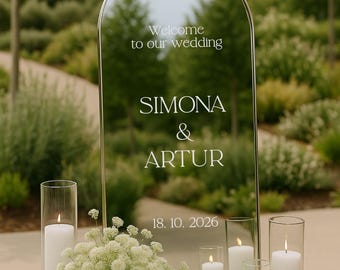 Personalized mirror decal, custom mirror sticker, wedding sticker with names, white Custom Mirror Decal, Personalized Wedding, Birthday sign