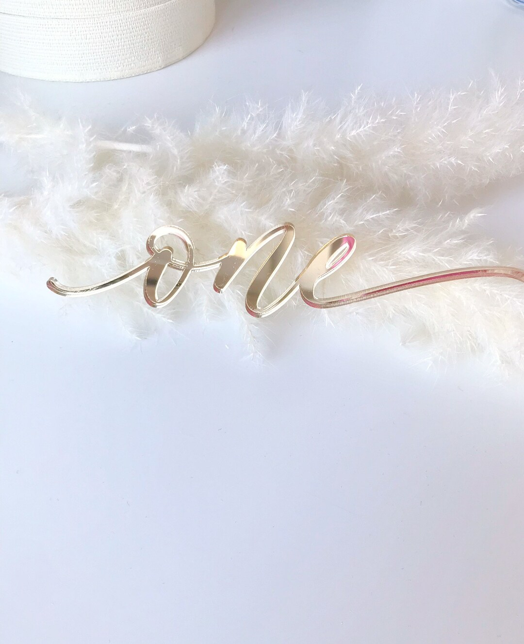 Wooden Number Cake Topper, Acrylic Number One Cake Topper, Birthday