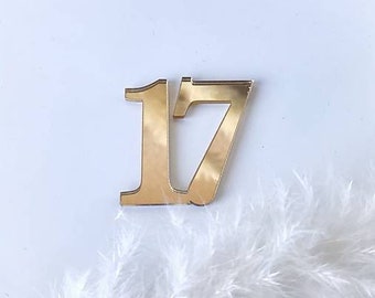 Acrylic number cake topper, number cake topper, thirty acrylic cake topper, gold number cake decor, year cake topper, birthday cake decor