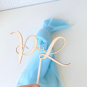 Adorno para tarta de acrílico con iniciales, adorno para tarta de acrílico con letras, adorno para tarta de boda personalizado, decoración para tarta de boda personalizada,