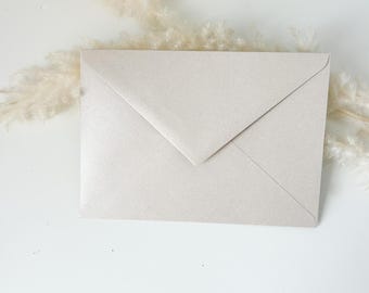 Sobres metálicos color beige nude para bodas, sobre C6 para invitaciones de boda, sobres metálicos beige de 114 × 162 mm, sobres beige