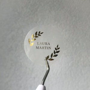 10 pcs Wedding gold foil sticker, wedding invitation sticker, gold foil name sticker, wedding siler sticker, personalized gold sticker,
