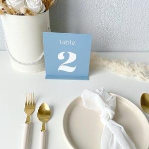 Acrylic Wedding table number, rectangle blue table number, arch table number, modern table number, elegant table decor, gold numbers