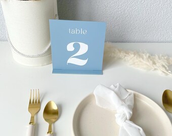 Acrylic Wedding table number, rectangle blue table number, arch table number, modern table number, elegant table decor, gold numbers