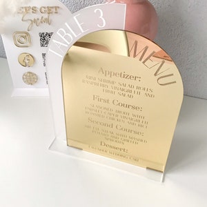 Numeri dei tavoli per matrimoni con menù, numeri dei tavoli, numeri dei tavoli in acrilico, menù per matrimoni, menù in acrilico, decorazioni per tavoli per feste, cartelli da tavolo in acrilico
