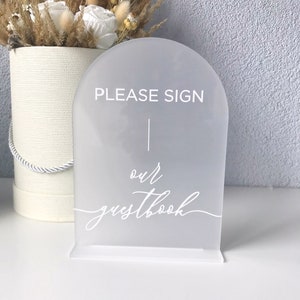 Acrylbord bord ons gastenboek, boog bruiloft foto gastenboek decor, ceremonie bewegwijzering, elegant bord voor bruiloft, custom bruidsfeestdecor