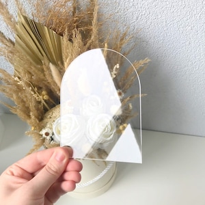 Arco in acrilico, arco in acrilico, cartello trasparente in acrilico, pietre miliari, spazi vuoti per Cricut, arco nuziale fai da te, insegne trasparenti artigianali