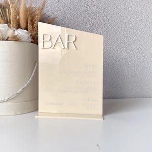 Wedding Bar menu sign, custom acrylic drink menu signage personalized signature drink sign, gold wedding signs, acrylic wedding decor,