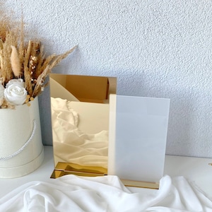 Größere Acryl-Rechteck-Doppelrohlinge mit Ständer, Rohlinge für Menü, Ausschnitt zum Basteln, DIY-Hochzeitsgroßverkauf-klares Zeichen, klares Tischzeichen