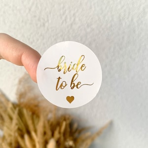 Set van 10 Bride to be-stickers, vrijgezellenfeestdecoratie, gouden bruiloftsticker, vrijgezellenfeestdecor, bride to be cirkelsticker