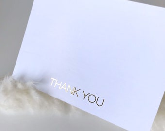 DankeschönHochzeitskarten, personalisierte Goldfolie Danksagungskarte, minimalistische Papierkarte für Hochzeit, Brautparty Silber, Kupferanhänger,