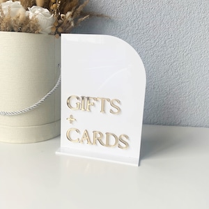 Letreros de acrílico para regalos y tarjetas, letreros de regalos con soporte, letreros de bodas dorados, letreros de acrílico para fiestas, letreros de acrílico para mesas de bodas, letreros de arcos para ceremonias.