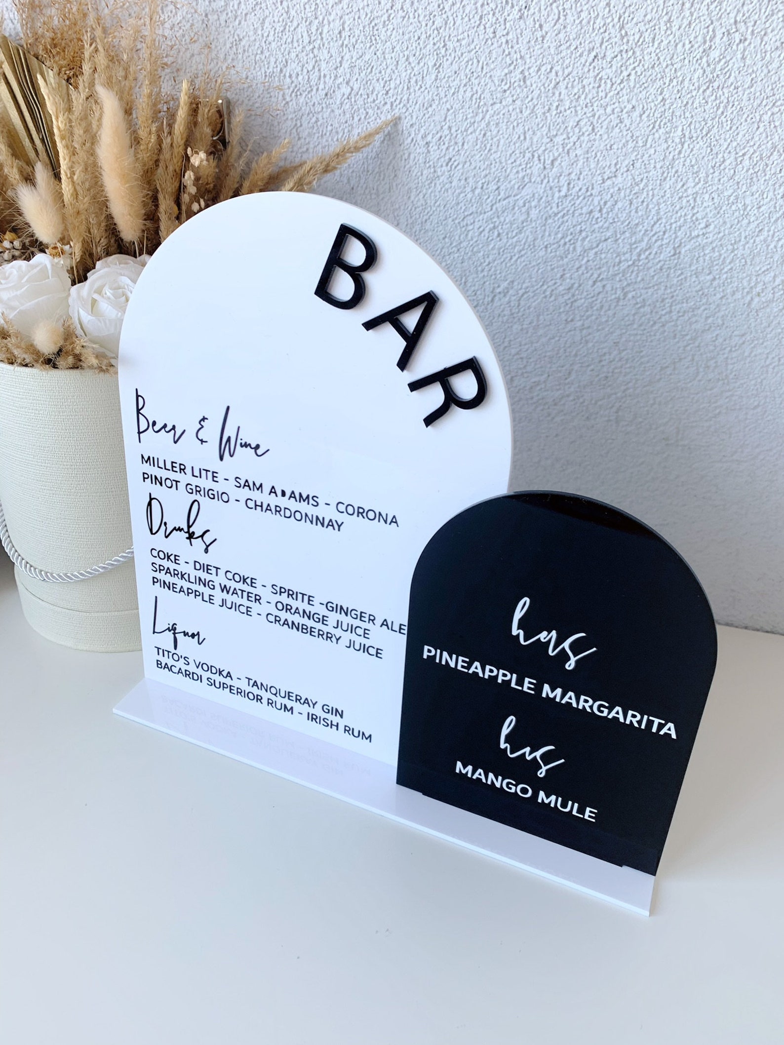Personalized Acrylic Bar Menu Sign, Drink Menu Signage for Event, Table ...