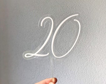 Acrylic number cake topper, double layer cake topper, acrylic number, number cake charm, 1st birthday cake topper, thirty cake decor,