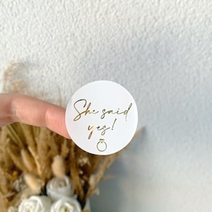 Lot de 10 stickers pour la future mariée, décoration de douche nuptiale, sticker de mariage en or, décoration d'enterrement de vie de jeune fille, autocollant rond elle a dit oui