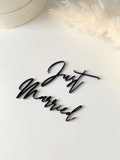 Acrylic wedding cake charm, just married heart cake topper, black cake topper, custom wedding cake topper, personalized wedding cake decor product logo