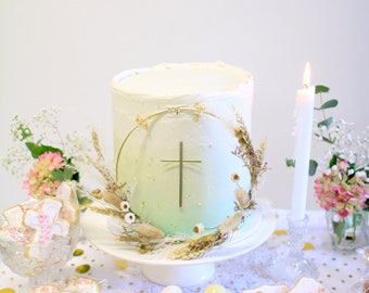 Acrylic gold cross cake charm, cross cake decor, cross cake topper, baptism cake topper, gold cross cake decor, silver cross cake charm,
