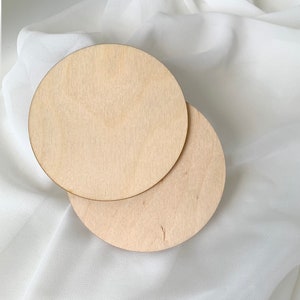 Cerchio di legno vuoto per lavori artigianali, Cerchio di legno vuoto trasparente, Dischi di legno trasparente, Dischi rotondi per lavori artigianali, Forniture per lavori artigianali, Disco da 3 mm