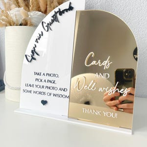 Acryl Aufsteller für Geschenke und Karten, modernes Gästebuch, Geschenke und Karten, Hochzeitsdeko, moderne Genesungswünsche