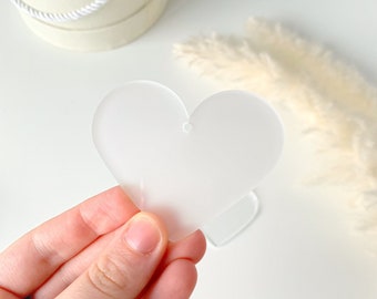 Set of 10 Blank acrylic hearts for crafting, Blank Acrylic heart, Clear Acrylic Discs, Round Craft Blanks, Craft Supplies, valentine decor