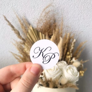 Set van 10 sticker bruiloft initiaal, elegante trouwsticker, aangepaste sticker huwelijksuitnodiging, minimale eerste sticker, monogramsticker
