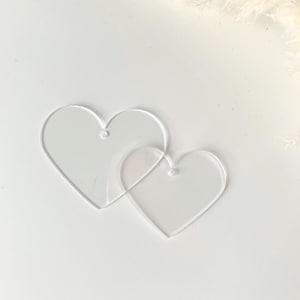 Acryl-Rohling zum Basteln, klare Blanko-Herzen, klare Acrylscheiben, runde Bastelrohlinge, Bastelbedarf, Valentinstag