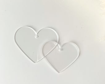 Blank acrylic heart for crafting, clear Blank Acrylic hearts, Clear Acrylic Discs, Round Craft Blanks, Craft Supplies, valentine decor