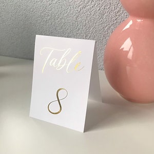 Papier Hochzeit Tischnummer, Gold Hochzeit Tischnummer, elegante Tischnummer, moderne Schreibschrift Tischnummer, Goldfolie Tischnummer,