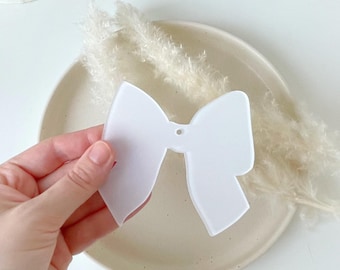 10 pieces Blank acrylic bow for crafting, clear Blank Acrylic Christmas, Clear Acrylic Discs, Round Craft Blanks, Craft Supplies