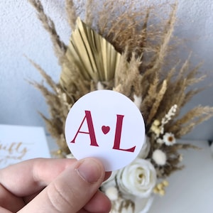 Juego de 10 pegatinas con iniciales de boda, pegatinas de corazón de boda, pegatinas de invitación de boda, pegatinas de corazón, pegatinas de agradecimiento, etiqueta personalizada de boda