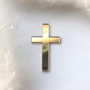 Acrylic gold cross set,cross cake decor, cross cake topper, baptism cake topper, gold cross cake decor, silver cross cake charm,