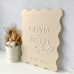 Acrylic Custom Welcome Sign, Wavy Wedding Welcome Sign, Pesronalized ...