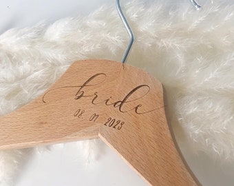 Wooden wedding hanger, bride and groom hanger, wedding hanger, custom wedding hanger, personalize bride and groom hangers, bridesmaid hanger