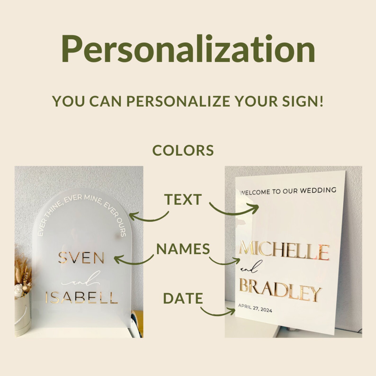 Acrylic Custom Welcome Sign, Wavy Wedding Welcome Sign, Pesronalized ...