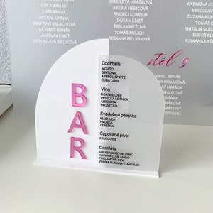 Menu de bar de mariage, menu de bar en acrylique, carte de boissons en or, enseigne de bar de mariage, enseigne de boisson personnalisée, décoration de mariage sur le thème de la plage, enseigne de mariage en or rose