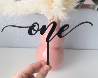 Acrylic number cake topper, acrylic number one cake topper, birthday cake topper, baby cake topper, one cake topper