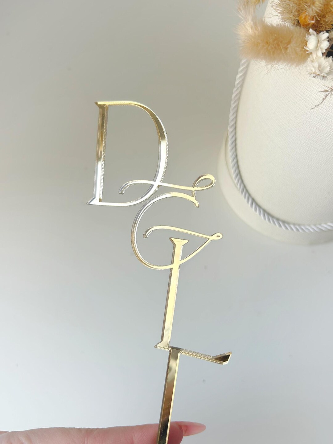 Custom Acrylic Wedding Cake Topper With Initials, Personalized Monogram ...