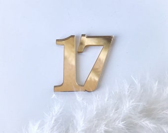 Acrylic cake topper number, gold cake charm, golden numbers, black lettering for cake, number on stick, birthday cake toppers, cake decor