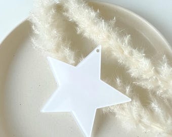 Blank 10 pcs acrylic star for crafting, clear Blank Acrylic Christmas, Clear Acrylic Discs, Round Craft Blanks, Craft Supplies, xmas blanks