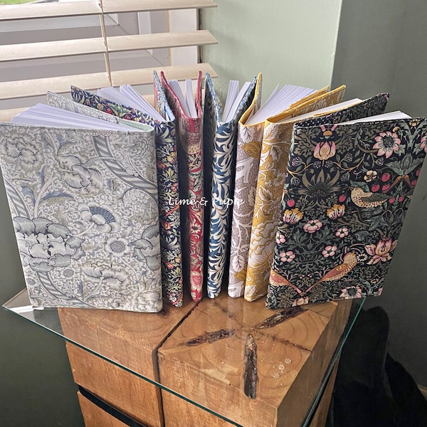 William Morris, A5 fabric notebook cover, notebook sleeve,A5, william morris notebook,reusable,reusable notebook cover,fabric notebook,