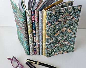 William Morris Fabric A5 Notebook Cover: Reusable Notebook Sleeve