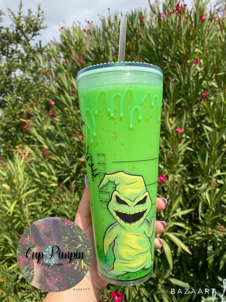 Oogie Boogie Glow in the Dark Snow Globe Tumbler Etsy