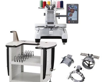 Brother PR680W 6 Needle Embroidery Machine With Cap Frame and Stand Bundle