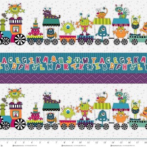 Fabric Henry Glass Blue/Purple Border Stripe Silly Gilly Returns by the Quarter Yard 2349-75